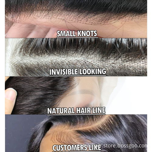 wholesale Perruque 180% Density Natural Color Bleached Knots Brazilian Remy Jerry Curly swiss transparent hd  Lace Closure Wig